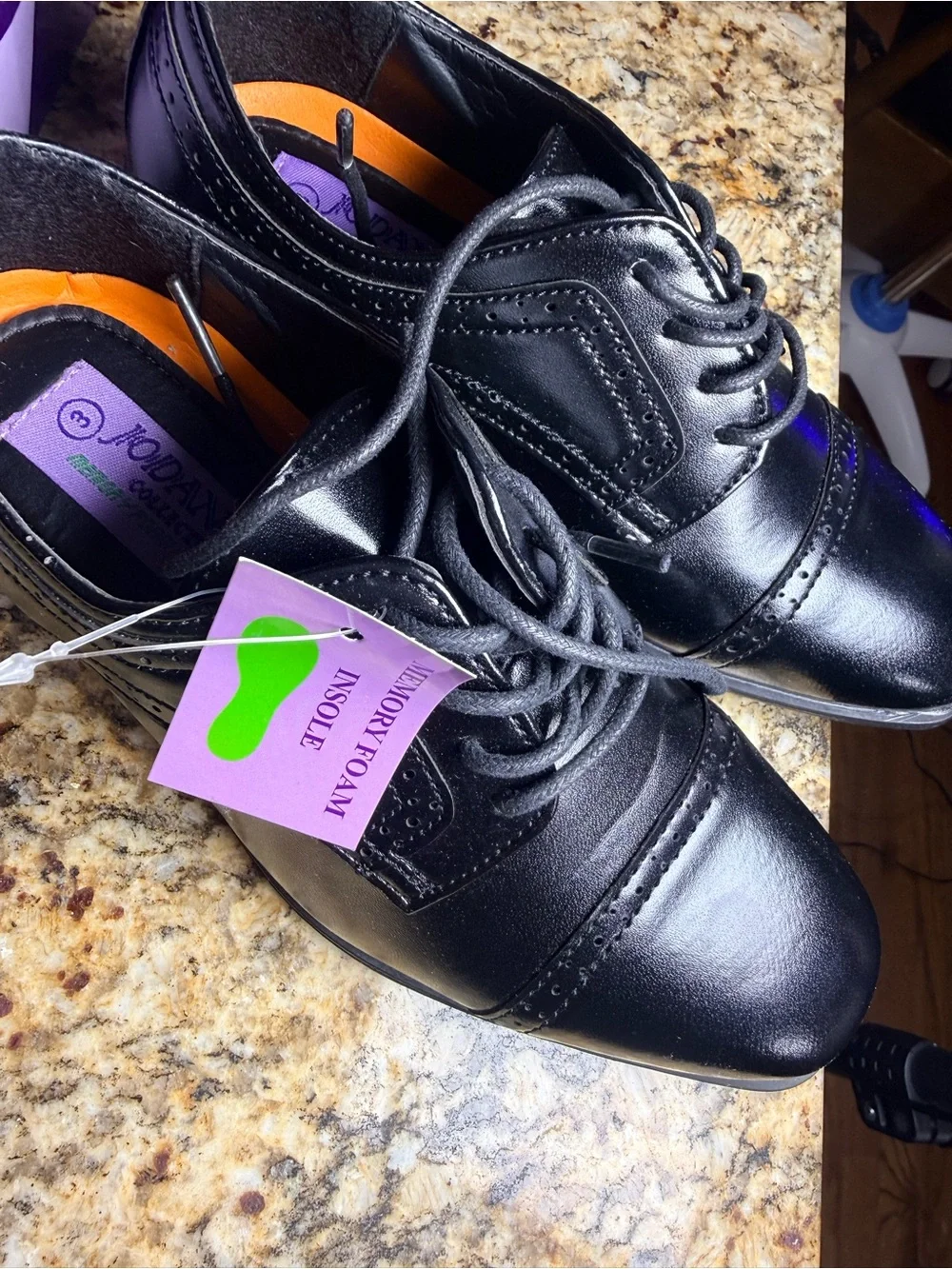 Kids Black Dress Shoes with Memory Foam Insole size 3